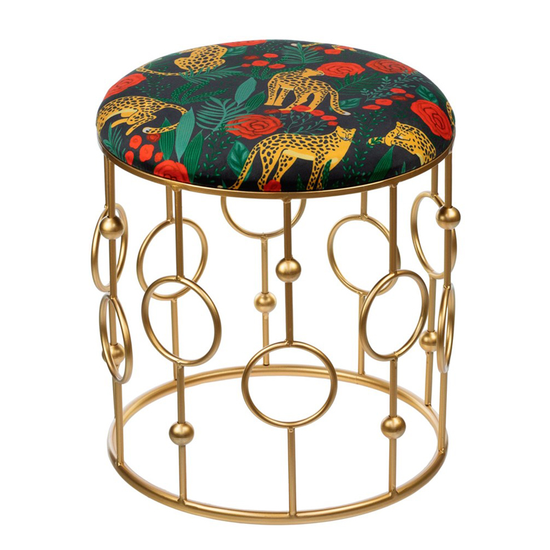 Пуф Bright PUF Print golden ring Мульти Золотой в Барнауле | Loft Concept 