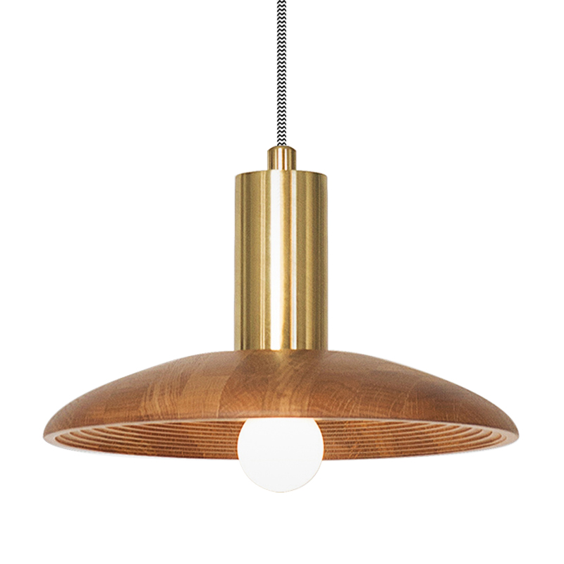 Подвесной светильник WOOD Hanging Lamp Коричневый Древесина Латунь Подвесной светильник WOOD Hanging Lamp Коричневый Древесина Латунь в Барнауле | Loft Concept