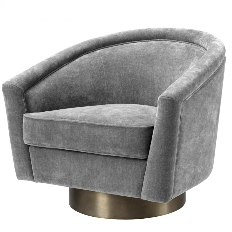 Кресло Eichholtz Swivel Chair Catene Grey Серый матовое золото Кресло Eichholtz Swivel Chair Catene Grey Серый матовое золото в Барнауле | Loft Concept