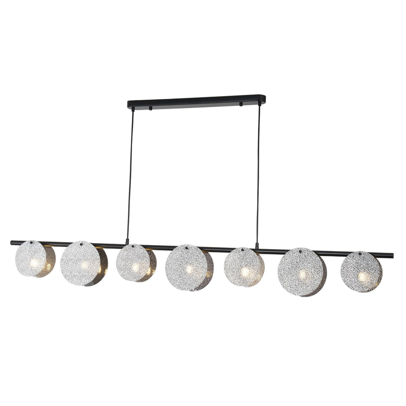 Люстра с плафонами из стекла Кракле Nimbus Lamp Дымчатый (Smoke) Серебряный Черный Люстра с плафонами из стекла Кракле Nimbus Lamp Дымчатый (Smoke) Серебряный Черный в Барнауле | Loft Concept