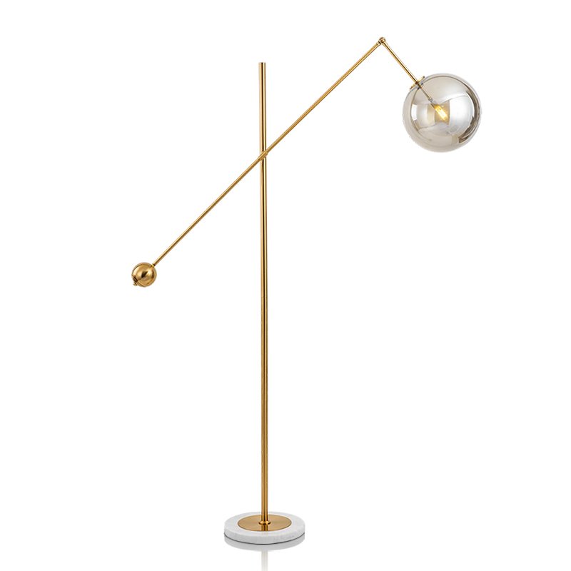 Торшер Bolle floor lamp Золотой Белый Дымчатый (Smoke) Торшер Bolle floor lamp Золотой Белый Дымчатый (Smoke) в Барнауле | Loft Concept