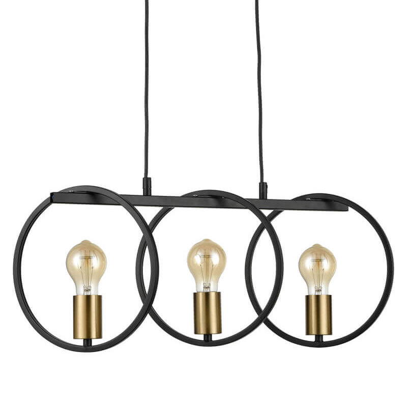 Люстра Loft Rings Ligh 3 Черный Золотой Люстра Loft Rings Ligh 3 Черный Золотой в Барнауле | Loft Concept