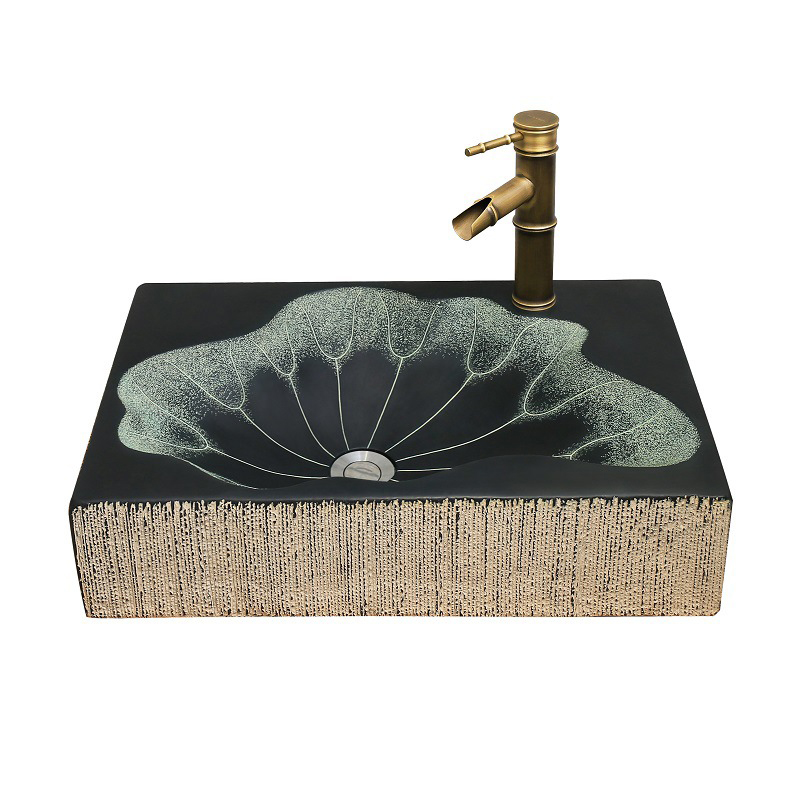 Раковина Lotus Leaf Rectangle Графит Зеленый шалфей Бежевый Раковина Lotus Leaf Rectangle Графит Зеленый шалфей Бежевый в Барнауле | Loft Concept