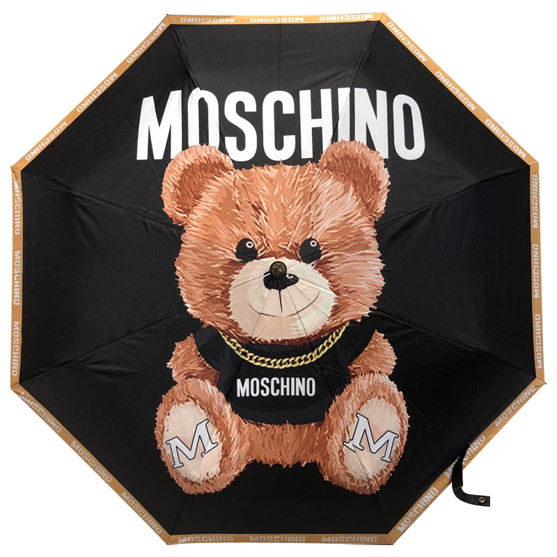 Зонт раскладной MOSCHINO дизайн 005 Черный цвет Черный Коричневый Зонт раскладной MOSCHINO дизайн 005 Черный цвет Черный Коричневый в Барнауле | Loft Concept