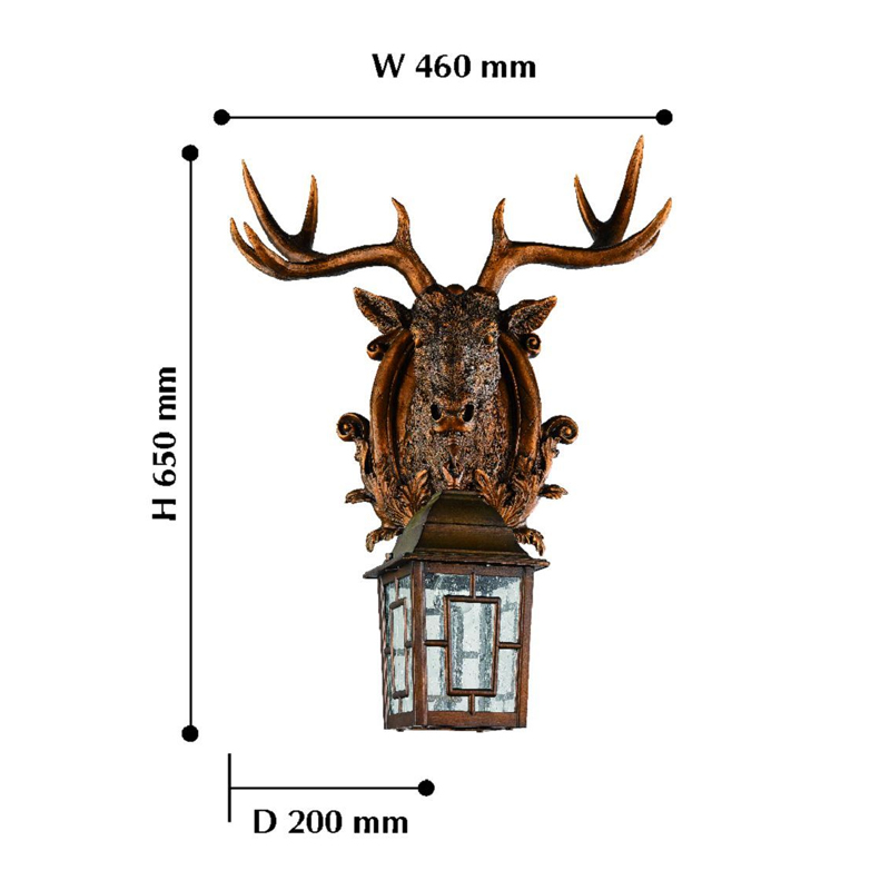 Коричневый уличный светильник с головой лося ANIMAL LANTERN Коричневый уличный светильник с головой лося ANIMAL LANTERN в Барнауле