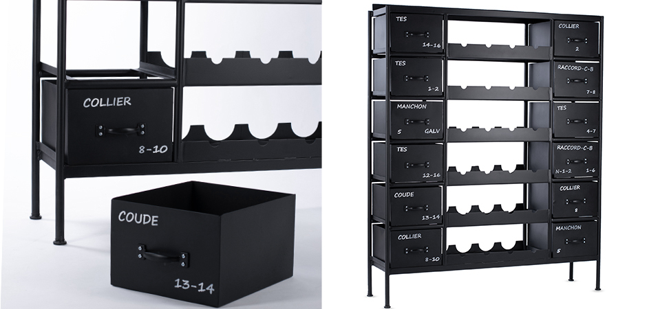 Винный стеллаж RADAGAST IRON WINE CHEST BLACK Винный стеллаж RADAGAST IRON WINE CHEST BLACK - Loft-Concept в Барнауле