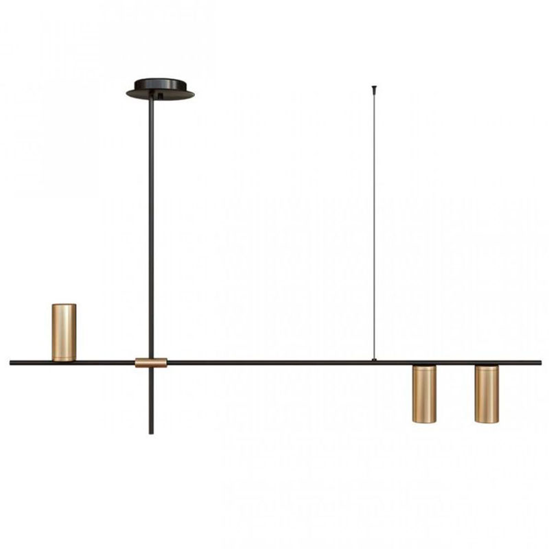 Подвесной светильник TRIBES LINEAR PENDANT 3 плафона Золотой Черный Подвесной светильник TRIBES LINEAR PENDANT 3 плафона Золотой Черный в Барнауле | Loft Concept
