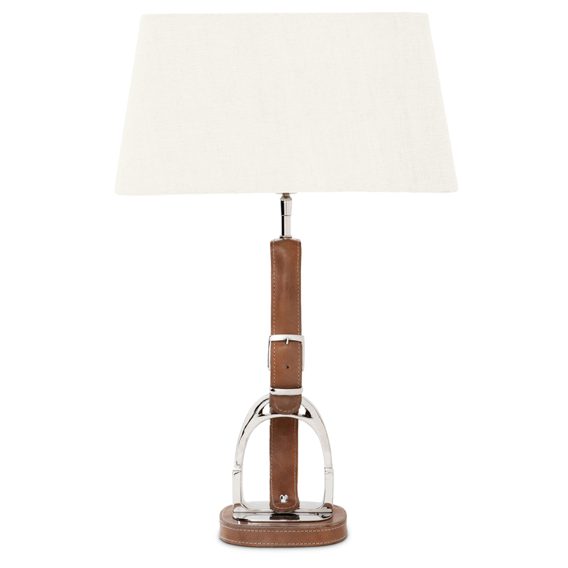 Настольная лампа Eichholtz Table Lamp Olympia Equestrian Никель Коричневый Кремовый в Барнауле | Loft Concept 