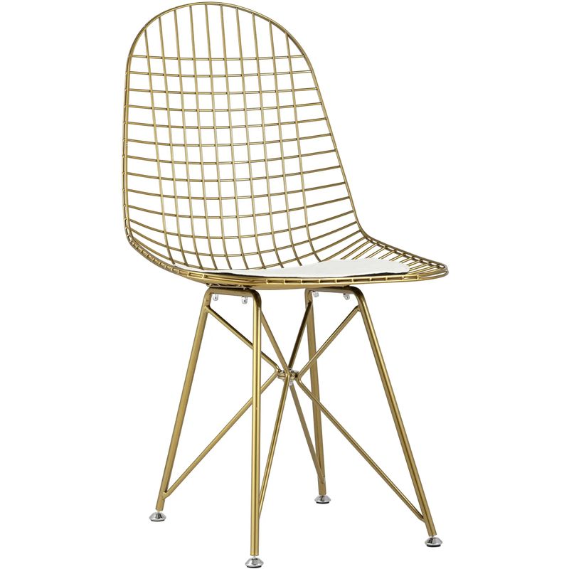 Стул Bertoia S Chair Золотой Металл Золотой Белый Стул Bertoia S Chair Золотой Металл Золотой Белый в Барнауле | Loft Concept