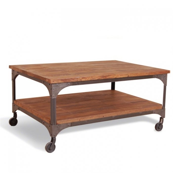 Журнальный стол Industrial Metal Rust Coffee Table on Wheels Журнальный стол Industrial Metal Rust Coffee Table on Wheels в Барнауле | Loft Concept
