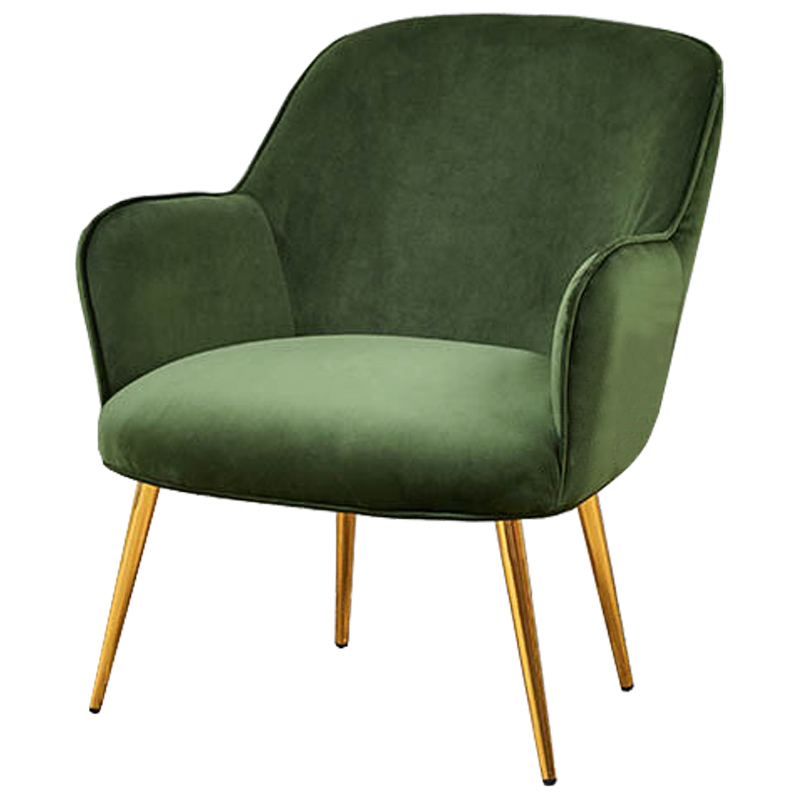 Кресло Waldeck Chair Green Зеленый Глянцевое золото Кресло Waldeck Chair Green Зеленый Глянцевое золото в Барнауле | Loft Concept