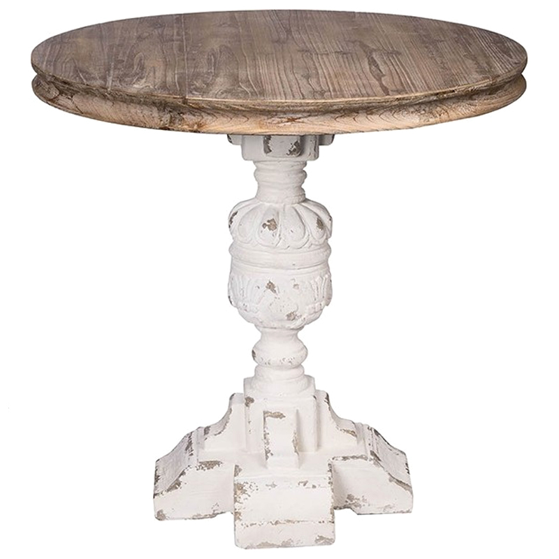 Круглый обеденный стол Aged Wood Коричневый Белый Круглый обеденный стол Aged Wood Коричневый Белый в Барнауле | Loft Concept