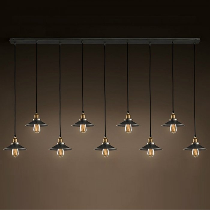 Потолочный светильник Loft Cone Pendant Line 9 Черный матовый Потолочный светильник Loft Cone Pendant Line 9 Черный матовый в Барнауле | Loft Concept