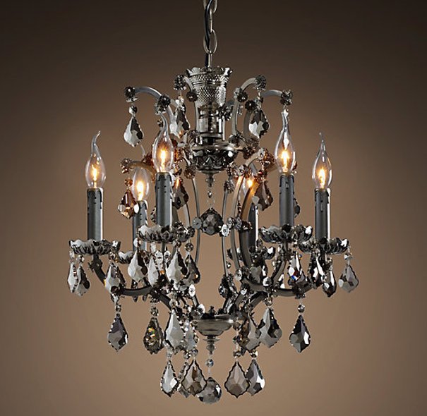 Люстра 19TH C. ROCOCO IRON & Smok CRYSTAL 6 Графит Стекло Смок Люстра 19TH C. ROCOCO IRON & Smok CRYSTAL 6 Графит Стекло Смок в Барнауле | Loft Concept