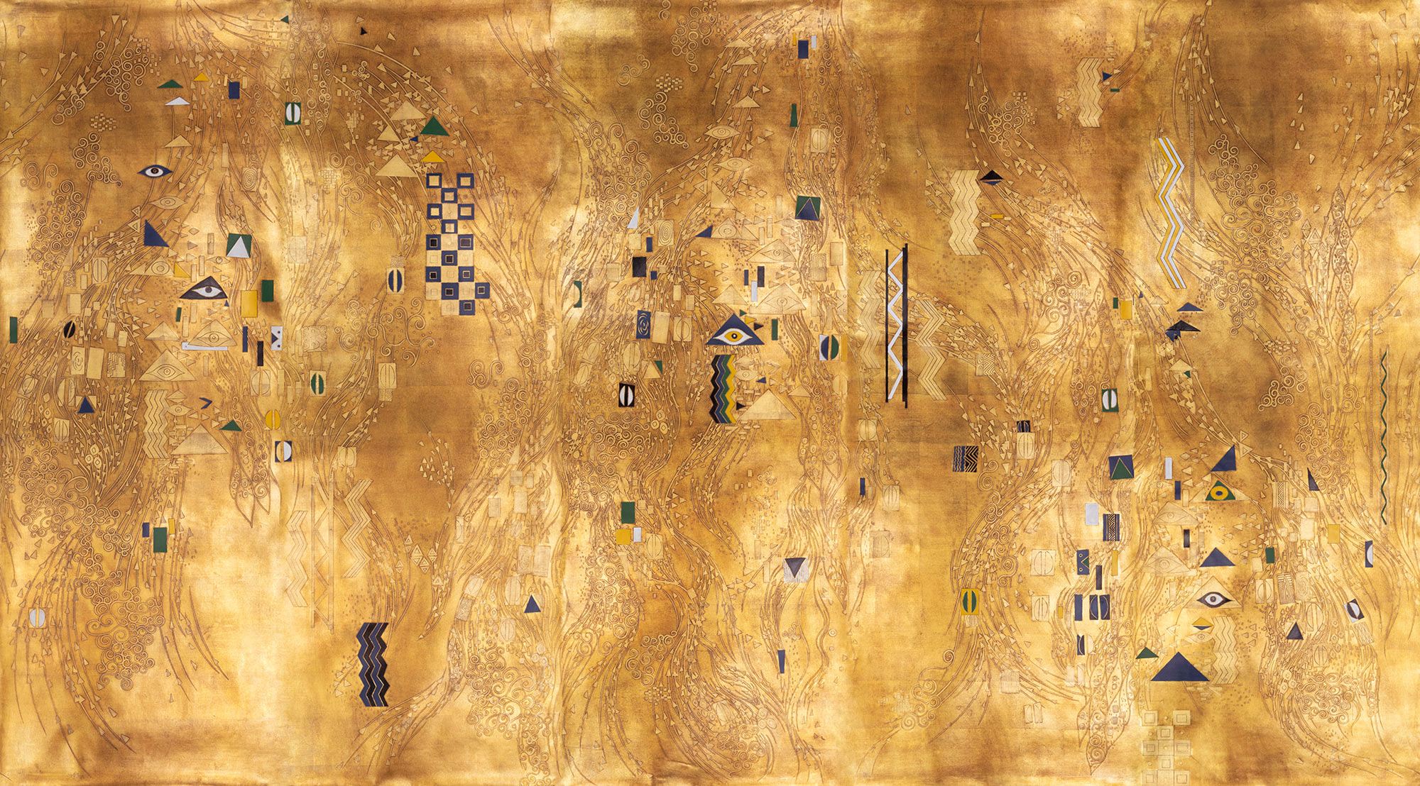 Обои ручная роспись Klimt Polished Gold bas relief gilded paper Обои ручная роспись Klimt Polished Gold bas relief gilded paper - постер Loft-Concept в Барнауле