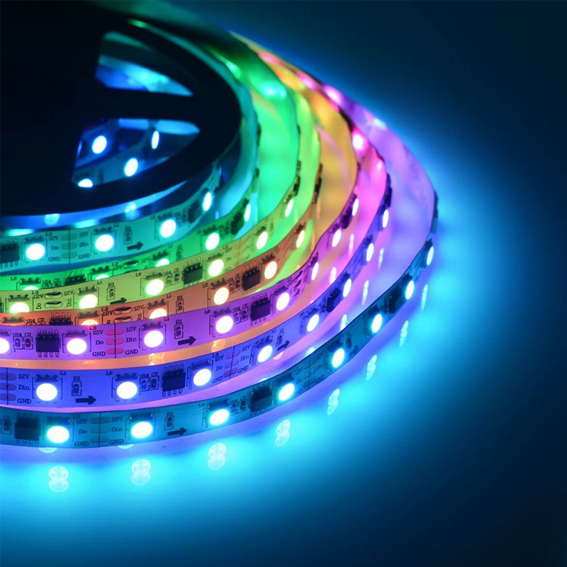 Комплект цифровой светодиодной ленты 14,4W/m 60Led/m 5050SMD разноцветная 5M Белый Комплект цифровой светодиодной ленты 14,4W/m 60Led/m 5050SMD разноцветная 5M Белый в Барнауле | Loft Concept