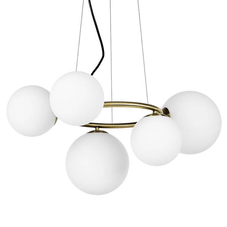 Люстра Bubbles on Ring Chandelier Белый Латунь Люстра Bubbles on Ring Chandelier Белый Латунь в Барнауле | Loft Concept