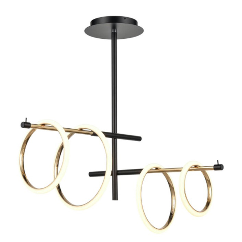 Люстра Jessenia Rings Chandelier 4 Черный Золотой Люстра Jessenia Rings Chandelier 4 Черный Золотой в Барнауле | Loft Concept