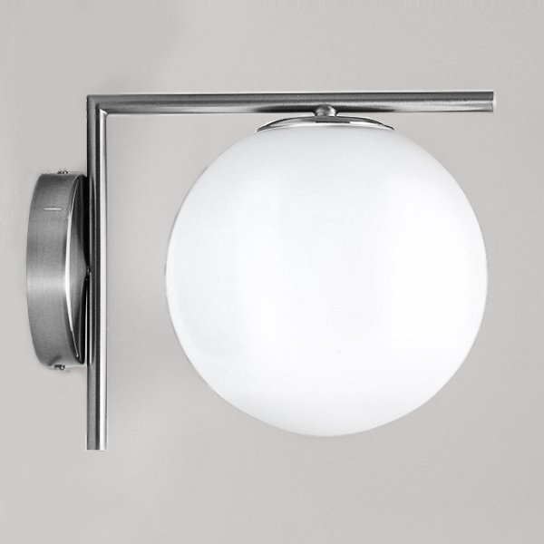 Бра IC Lighting Flos white ball IC C/W Chrome Белый Хром Бра IC Lighting Flos white ball IC C/W Chrome Белый Хром в Барнауле | Loft Concept