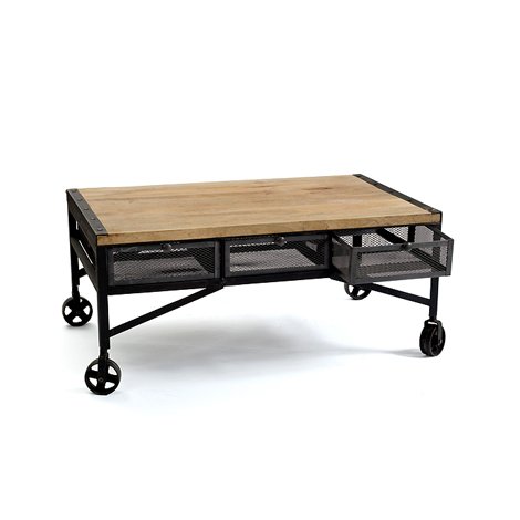 Стол Industrial Metal Three Drawers Cabinet Черный в Барнауле | Loft Concept 