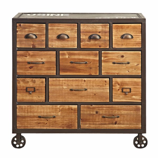 Комод на колесах Rolling Loft Industrial 12 Box Дуб темный Комод на колесах Rolling Loft Industrial 12 Box Дуб темный в Барнауле | Loft Concept