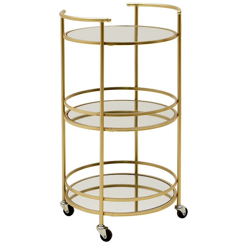 Круглый стол для сервировки Isma Serving Table Золотой Прозрачное Стекло в Барнауле | Loft Concept 