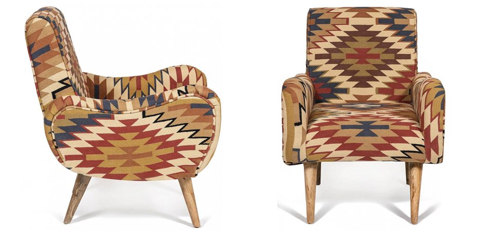 Кресло KELIM Pattern Brown Chair I Кресло KELIM Pattern Brown Chair I - Loft-Concept в Барнауле