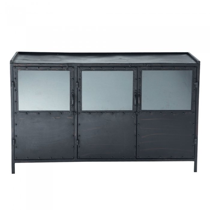 Буфет в стиле Лофт черный Industrial Vitre Big Buffet Черный Буфет в стиле Лофт черный Industrial Vitre Big Buffet Черный в Барнауле | Loft Concept
