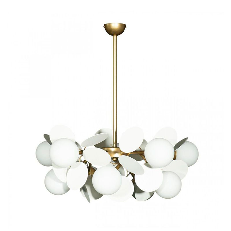 Люстра MATISSE Chandelier White 10 ламп Белый Золотой Люстра MATISSE Chandelier White 10 ламп Белый Золотой в Барнауле | Loft Concept