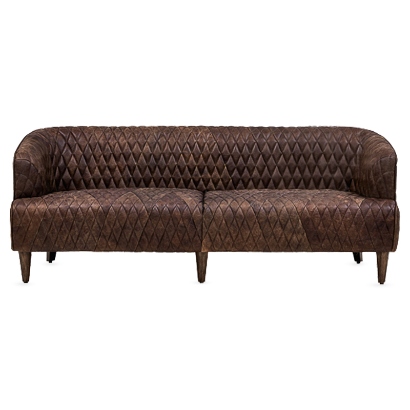 Диван Rhombuses Upholstery Triple Sofa Коричневый Диван Rhombuses Upholstery Triple Sofa Коричневый в Барнауле | Loft Concept