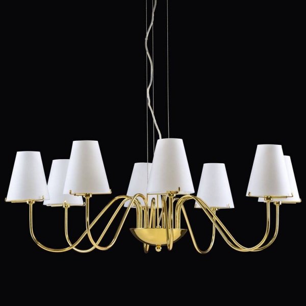 Люстра Imperial Chandelier 8 Глянцевое золото Белый Люстра Imperial Chandelier 8 Глянцевое золото Белый в Барнауле | Loft Concept
