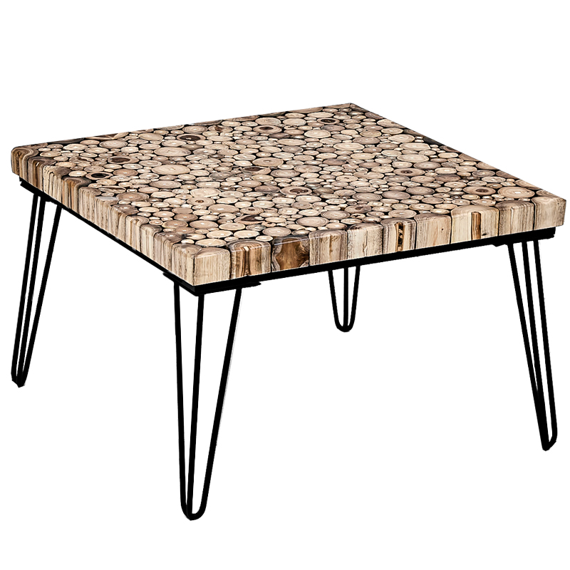 Кофейный стол Tree Cuts square coffee table Коричневый Черный Кофейный стол Tree Cuts square coffee table Коричневый Черный в Барнауле | Loft Concept