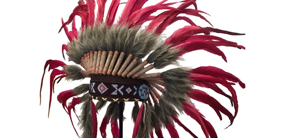 War bonnet Индейский венец из перьев красный War bonnet Индейский венец из перьев красный - Loft-Concept в Барнауле