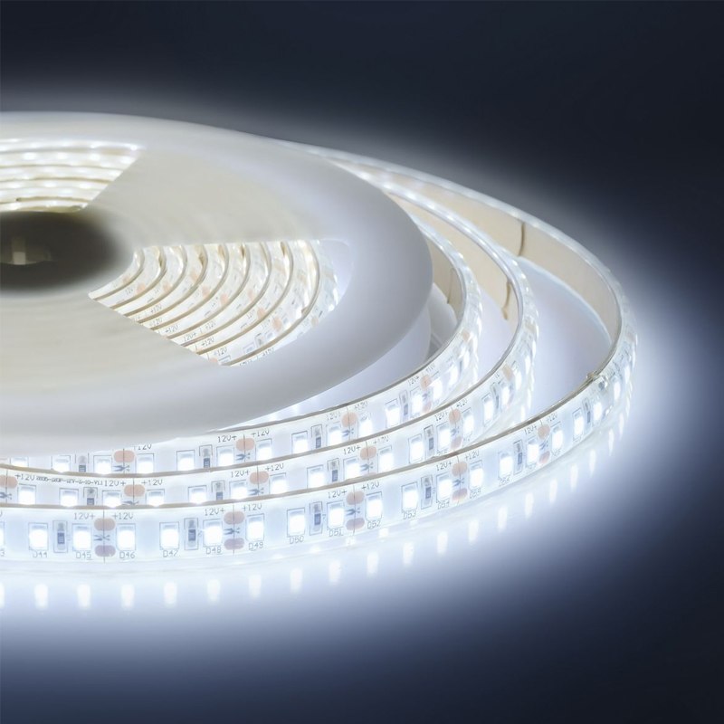 Светодиодная влагозащищенная лента 10W/m 120LED/m 2835SMD холодный белый 5M Белый Светодиодная влагозащищенная лента 10W/m 120LED/m 2835SMD холодный белый 5M Белый в Барнауле | Loft Concept
