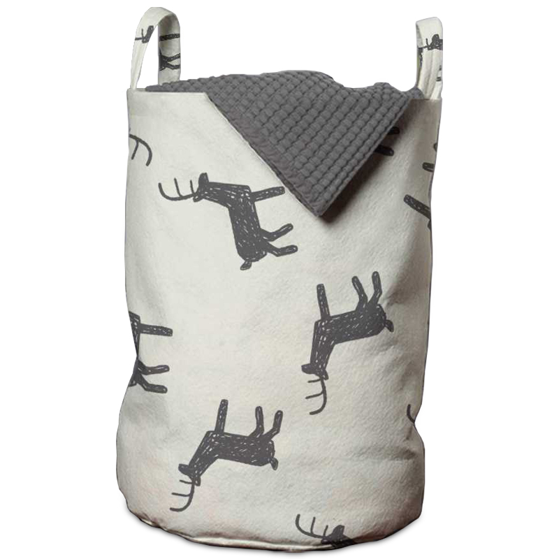 Корзина Deer Pattern Basket Белый Серый Корзина Deer Pattern Basket Белый Серый в Барнауле | Loft Concept