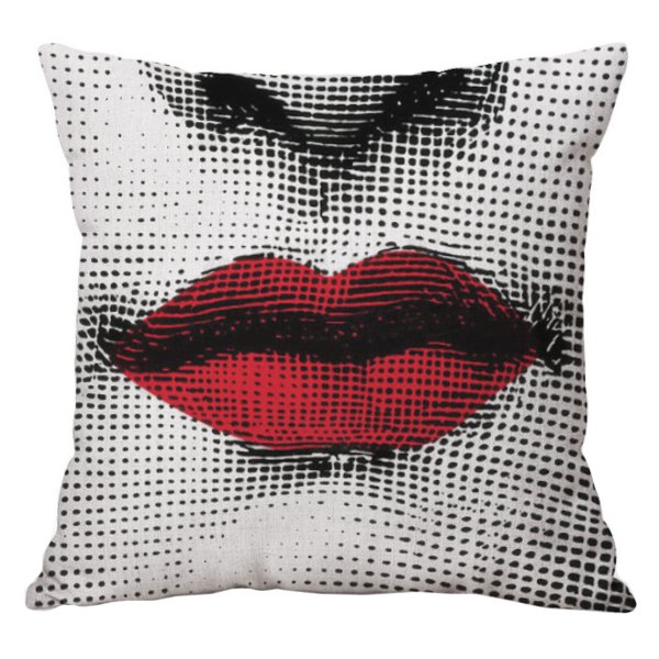 Декоративная подушка Fornasetti lips red Красный (Red) Декоративная подушка Fornasetti lips red Красный (Red) в Барнауле | Loft Concept