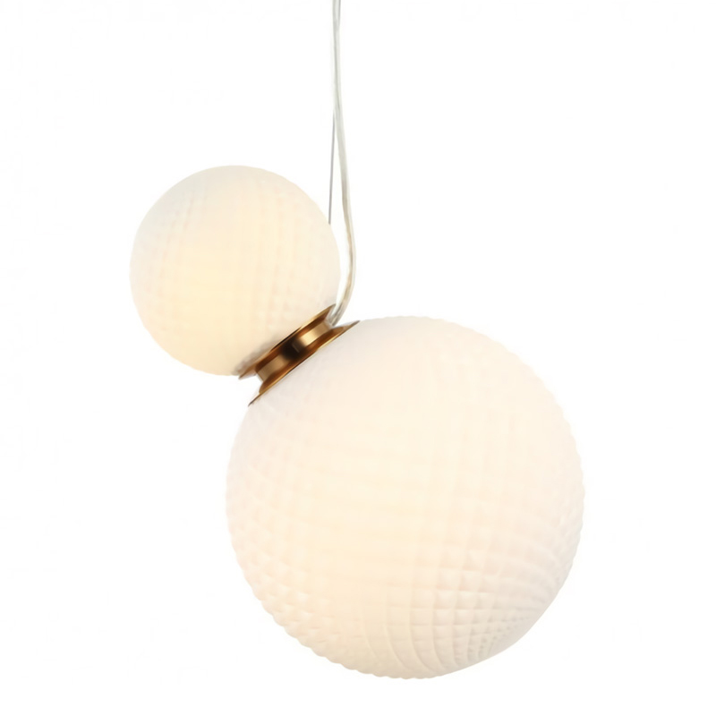 Подвесной светильник Perforated Bubbles с белым плафоном Латунь Белый в Барнауле | Loft Concept 