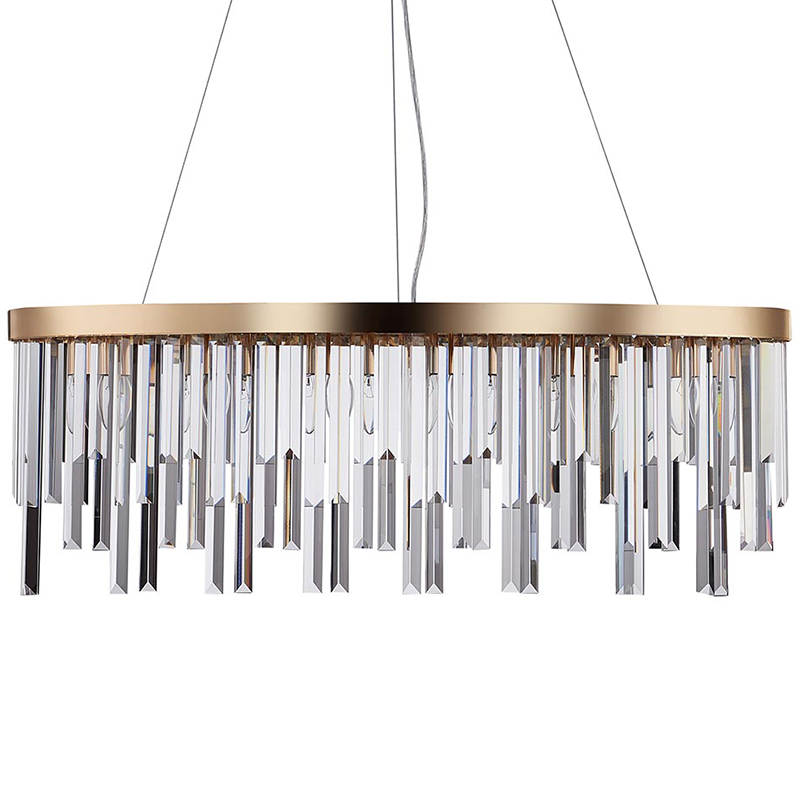 Люстра Bennett Oval Chandelier gold 90 Золотой Прозрачный Люстра Bennett Oval Chandelier gold 90 Золотой Прозрачный в Барнауле | Loft Concept