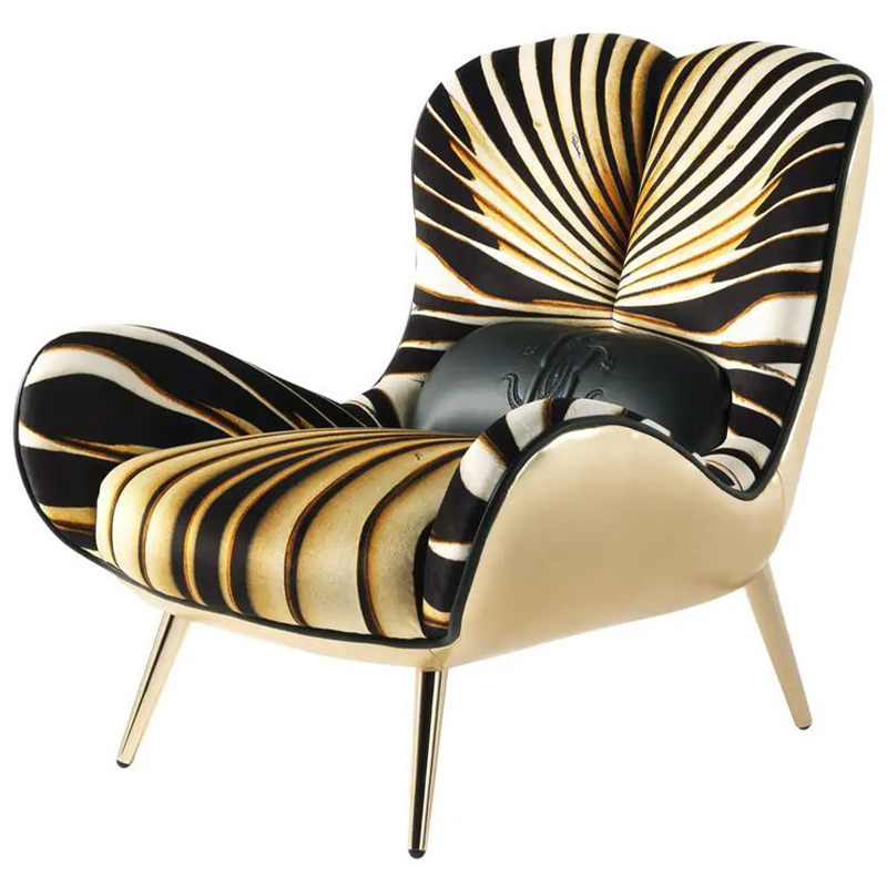 Дизайнерское Кресло Tifnit Armchairs стиль Roberto Cavalli I Золотой Черный Желтый Белый Дизайнерское Кресло Tifnit Armchairs стиль Roberto Cavalli I Золотой Черный Желтый Белый в Барнауле | Loft Concept