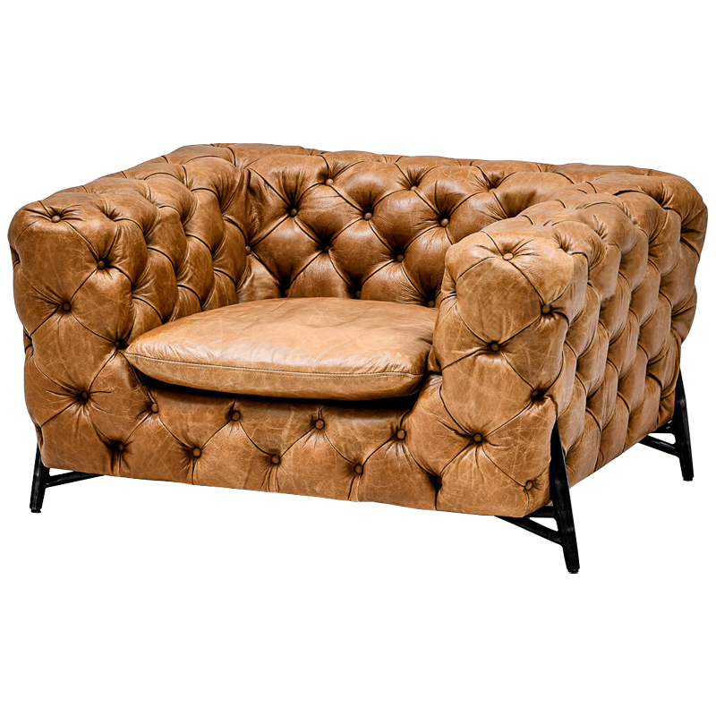 Кресло Hendrica Capitone Chair Карамель Черный Кресло Hendrica Capitone Chair Карамель Черный в Барнауле | Loft Concept