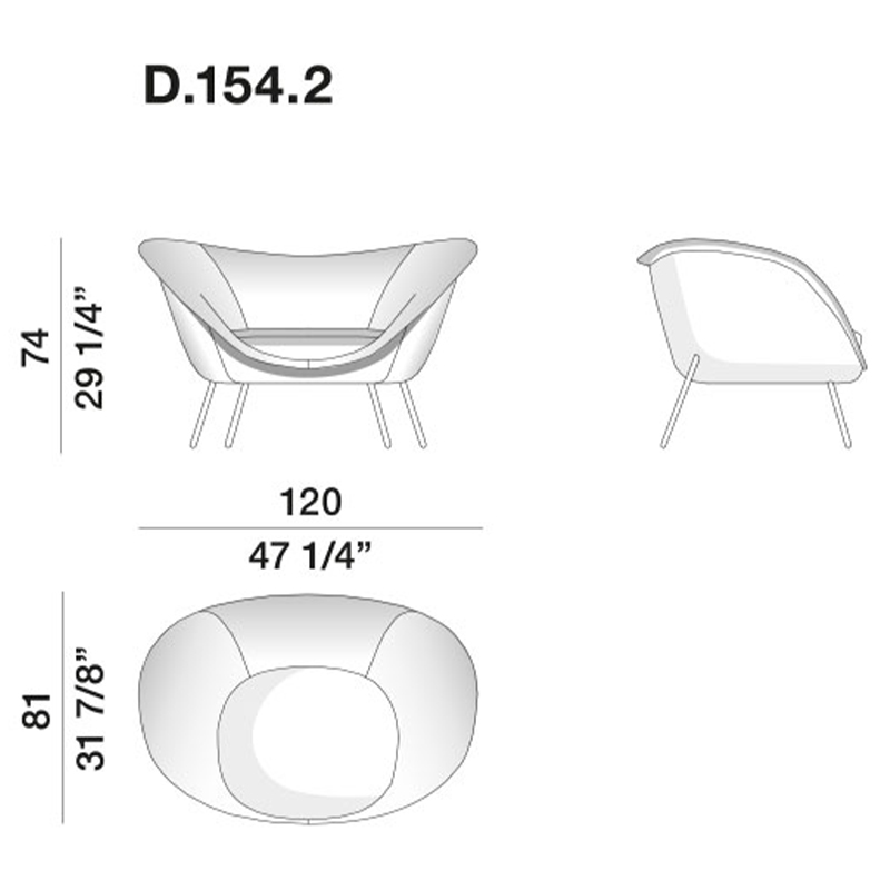 Дизайнерское кресло Gio Ponti D.154.2 Armchair в Барнауле