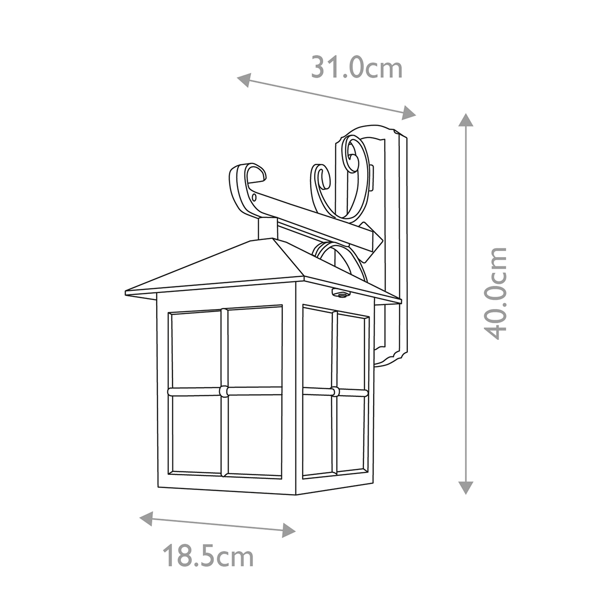 Настенный фонарь черного цвета в форме фонаря с решетчатым плафоном и фактурным стеклом Elstead Lighting в Барнауле