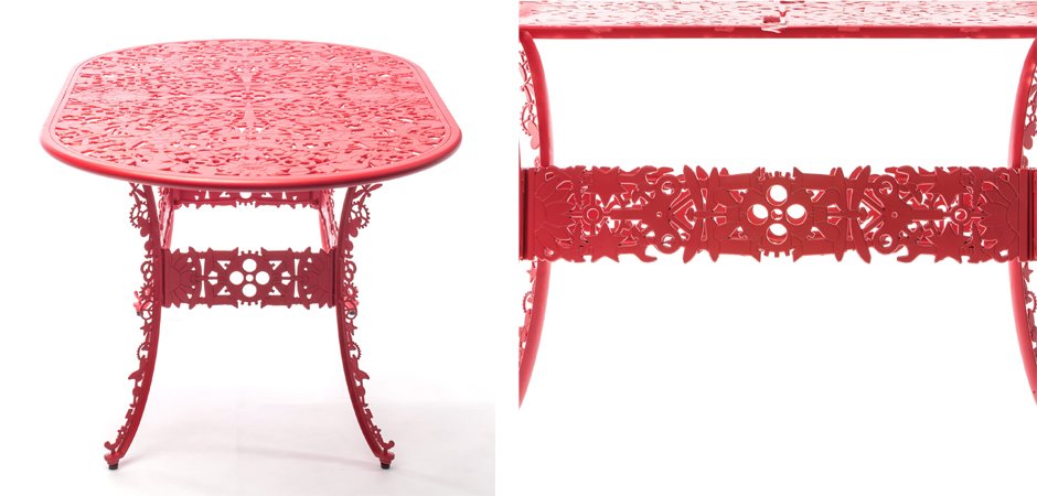 Обеденный стол Industry Collection ALUMINIUM OVAL TABLE – RED - фото №2