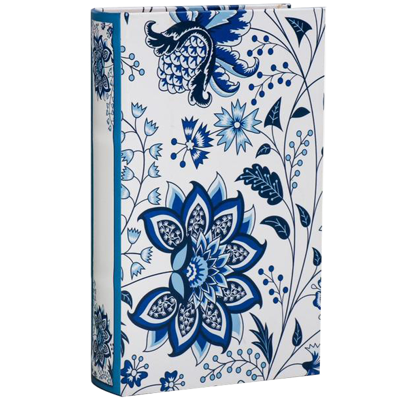 Шкатулка-книга с сейфом Fabulous Flowers Book Box Синий Белый Шкатулка-книга с сейфом Fabulous Flowers Book Box Синий Белый в Барнауле | Loft Concept
