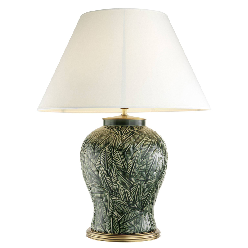 Настольная лампа Eichholtz Table Lamp Cyprus Белый Зеленый Латунь Античная полированная в Барнауле | Loft Concept 