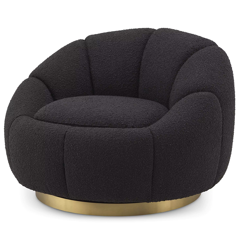 Кресло Eichholtz Swivel Chair Inger Black Черный Латунь Кресло Eichholtz Swivel Chair Inger Black Черный Латунь в Барнауле | Loft Concept