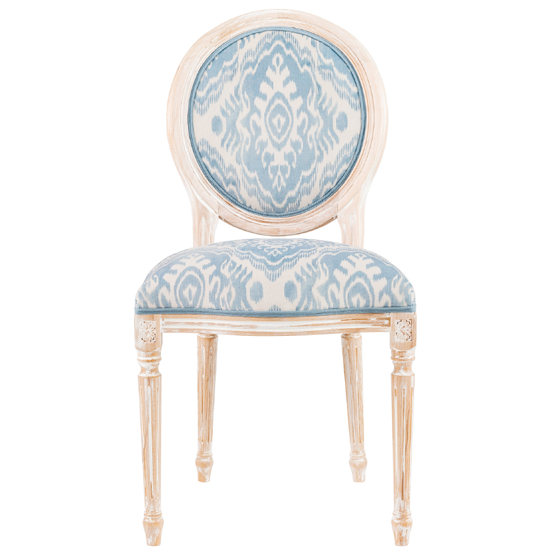 Мягкий стул со светло-голубым узором Ikat Pattern 2 Бежевый Голубой Мягкий стул со светло-голубым узором Ikat Pattern 2 Бежевый Голубой в Барнауле | Loft Concept