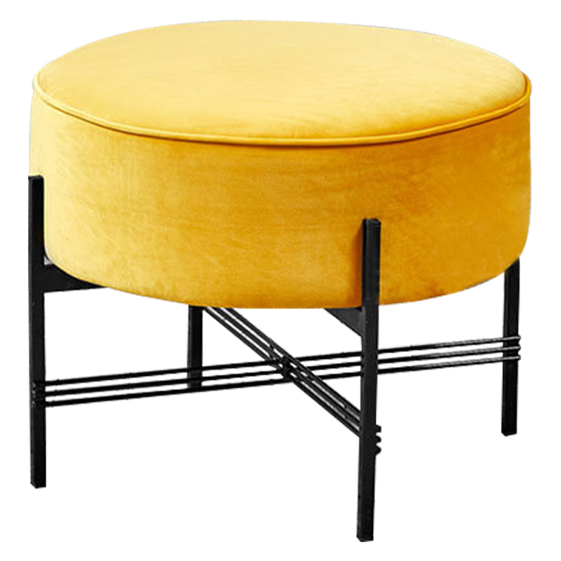 Пуф желтый велюровый Sanjay Velour Pouf Yellow Желтый Черный Пуф желтый велюровый Sanjay Velour Pouf Yellow Желтый Черный в Барнауле | Loft Concept