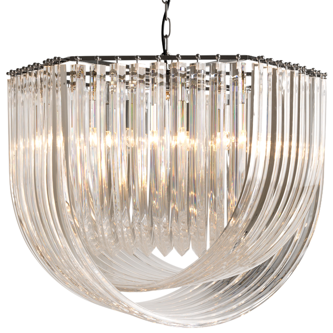 Люстра Chandelier Hyeres Никель Прозрачный (Transparent) в Барнауле | Loft Concept 