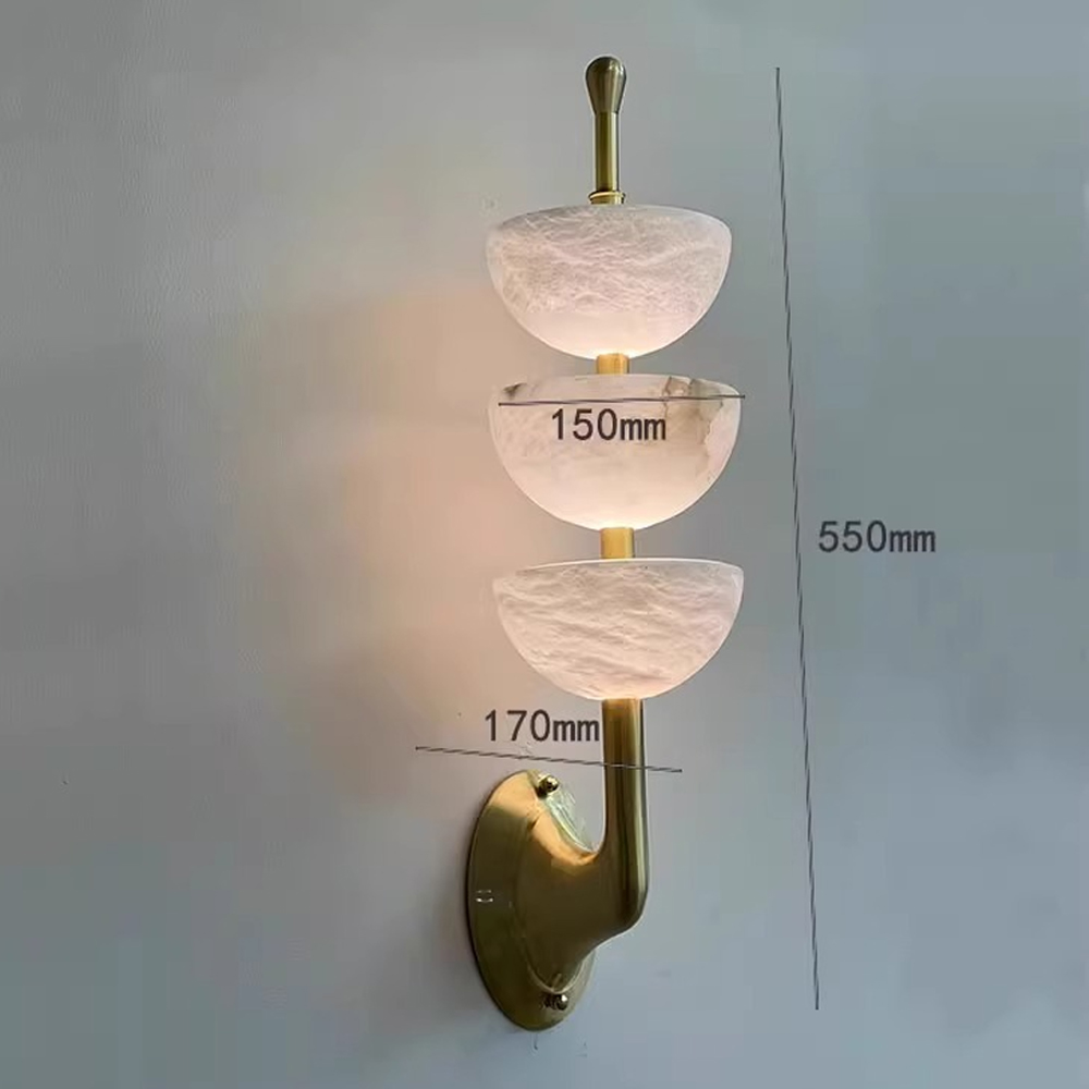Бра с 3-мя мраморными плафонами в форме чаши Warm Marble Light Бра с 3-мя мраморными плафонами в форме чаши Warm Marble Light в Барнауле